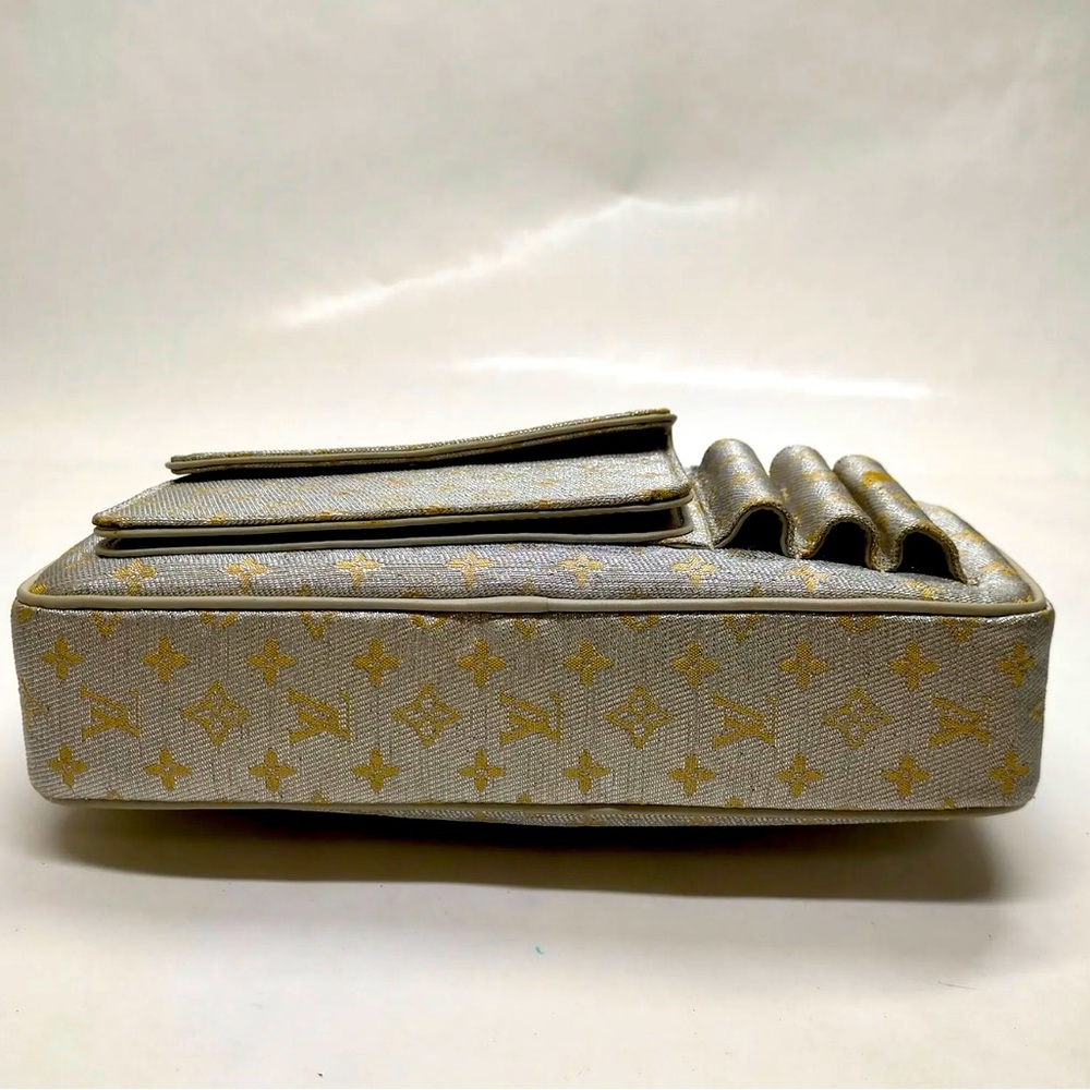 Authentic Louis Vuitton Mini Lin Silver Gold Monogram Bag, Dust Bag Incl. - Picture 7 of 13